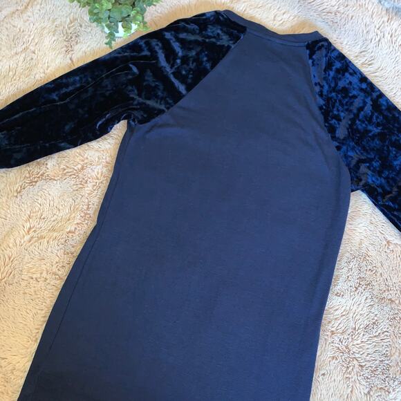 NWT GAP Dark Navy Blue Softspun Velvet Raglan Long Sleeve Dress Small - Picture 11 of 11